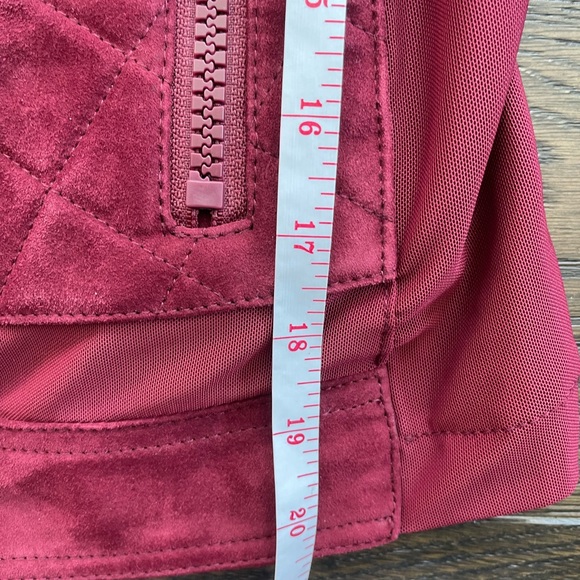 Blanc Noir Suede Mesh Moto Jacket oxblood red - Picture 5 of 6